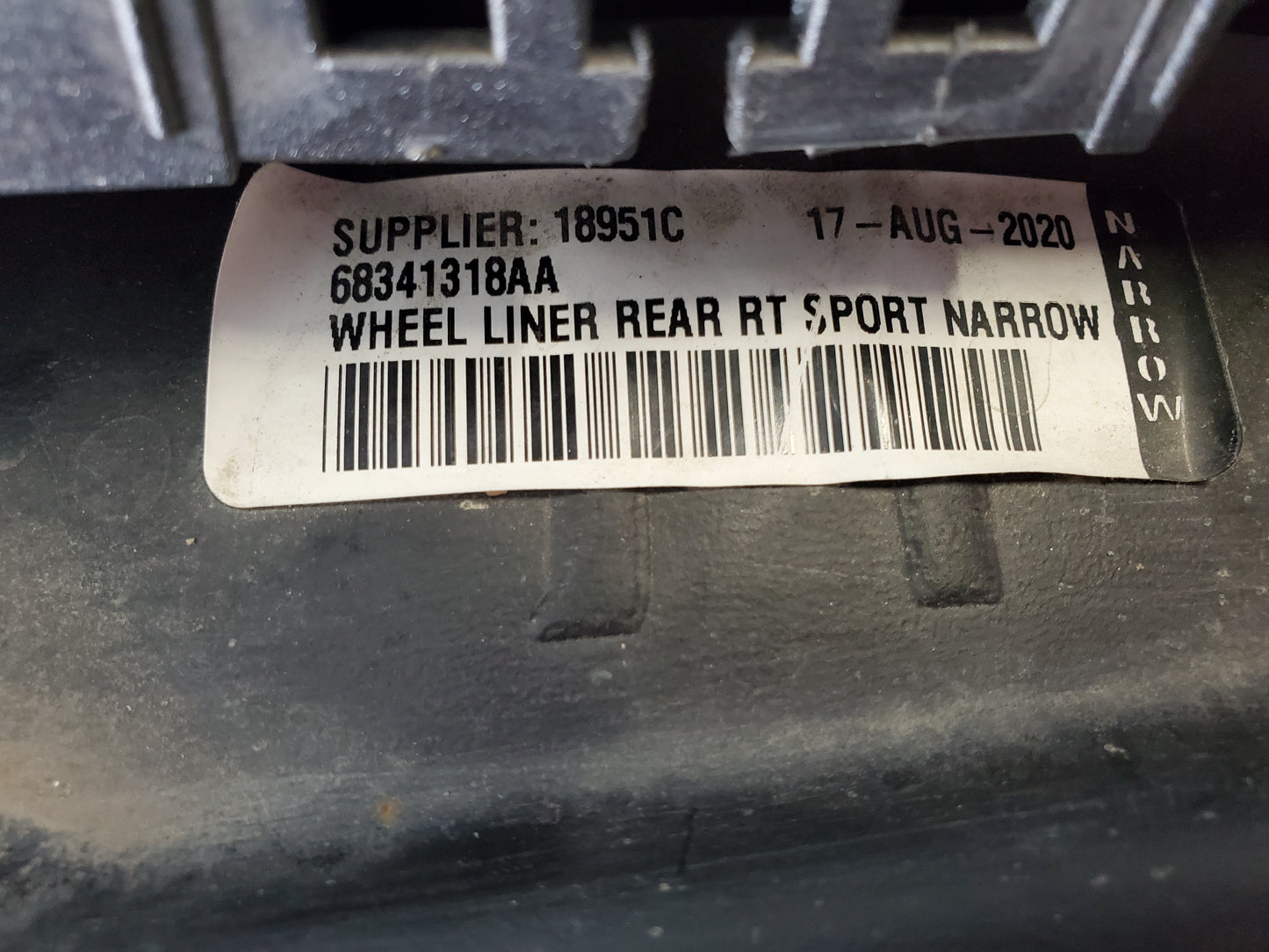 2020-2025 Jeep Gladiator JT Sahara Rear Right Passenger Side Fender Flare