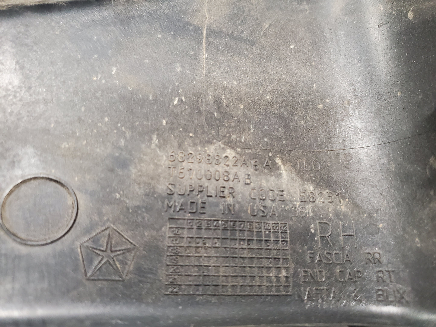 2018-2025 Jeep Wrangler JL Sahara Rear Bumper End Cap Right, Passenger Side 68298822AB