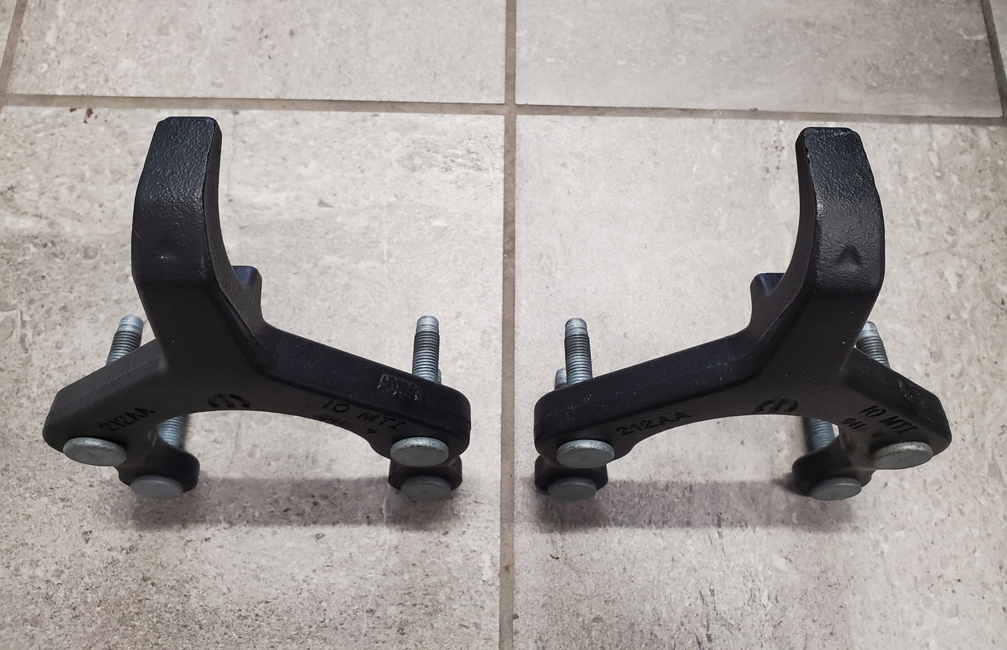 2018-2025 Jeep Wrangler JL Gladiator JT Rubicon Front Bumper Black Tow Hooks OEM 68268936AB