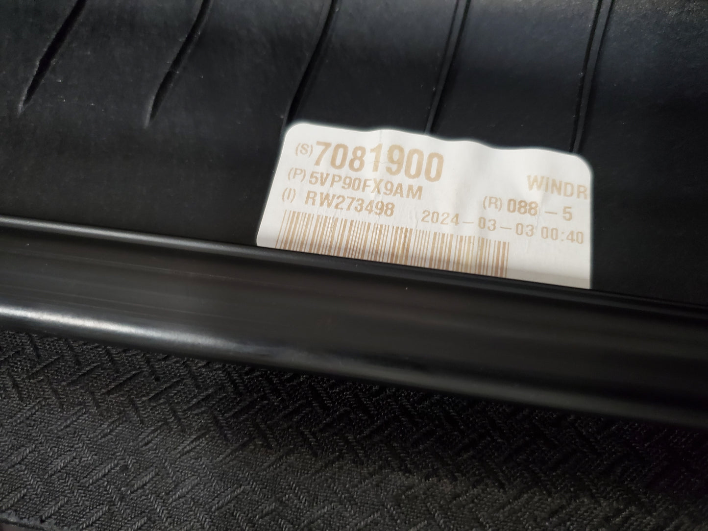 2018-2025 Jeep Wrangler JL Soft Top Window Right Passenger Side Black Twill 5VP90FX9AM