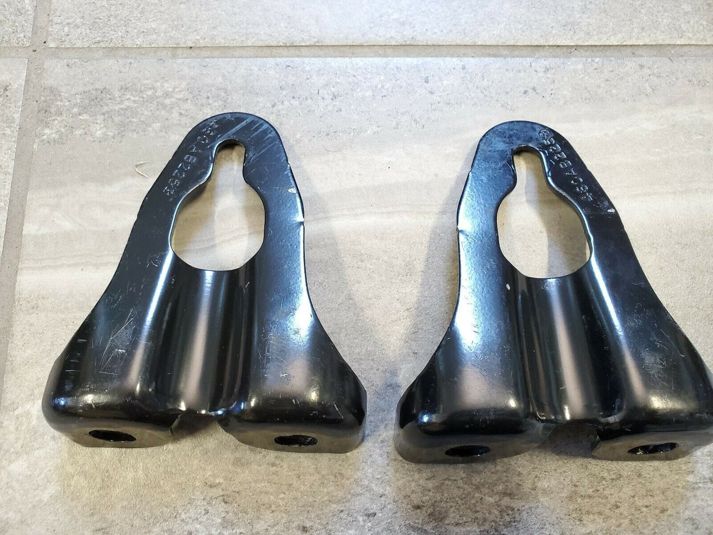 2018-2025 Jeep Wrangler JL Front Bumper Tow Hook Reinforcement Brackets OEM 2 Pairs