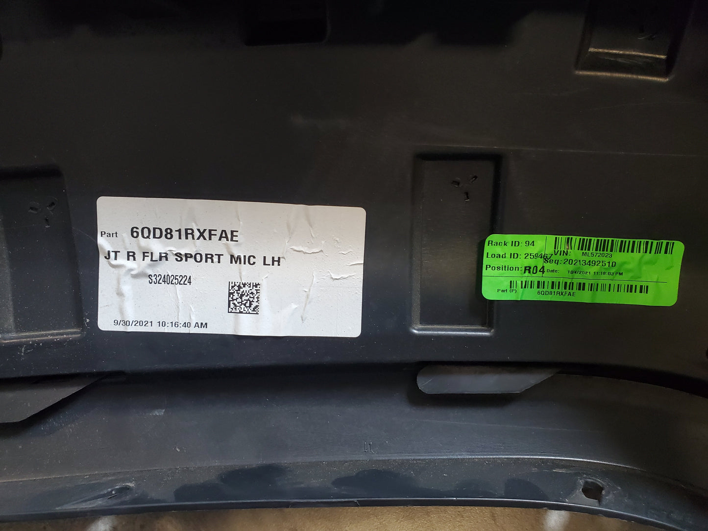 2020-2025 Jeep Gladiator JT Sport Rear Left Driver's Side Fender Flare