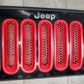 2007-2018 Jeep Wrangler JK Grille OEM Black With Red Inserts 1BM91TRM