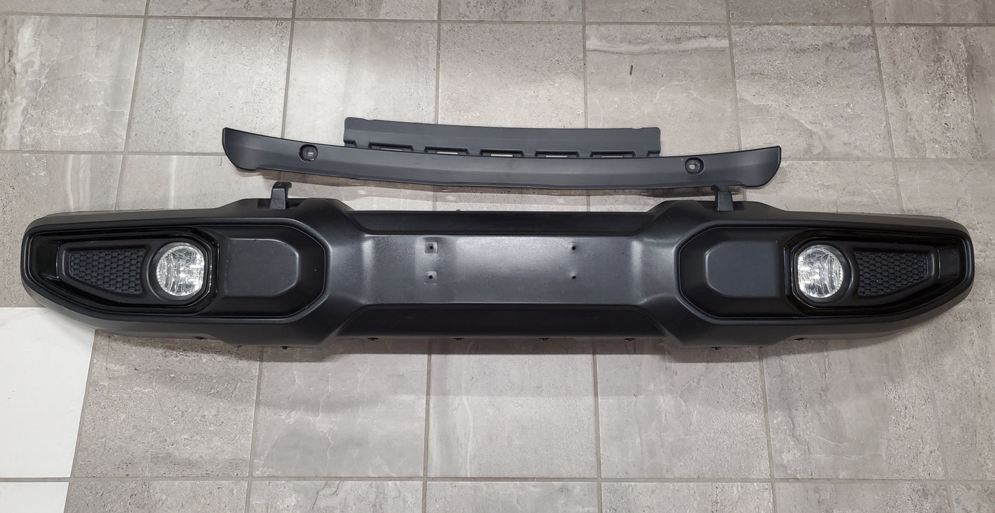 2018-2026 Jeep Wrangler JL Gladiator JT Sahara Front Bumper With Fog Lights and Black Trim