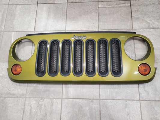 2007-2018 Jeep Wrangler JK Grille OEM Rescue Green With Inserts and Turn Lights 1BM91TRM