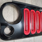 2007-2018 Jeep Wrangler JK Grille OEM Black With Red Inserts 1BM91TRM