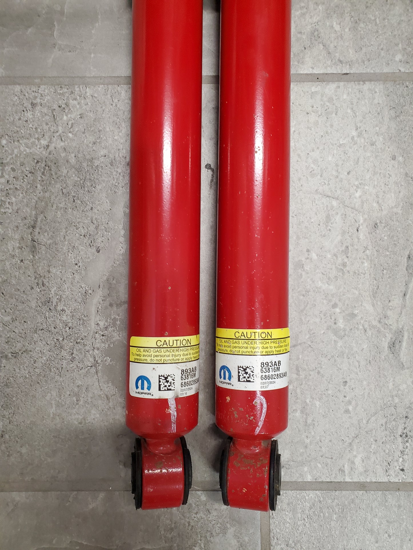 2020-2026 Jeep Gladiator JT Rubicon Suspension Rear Shocks OEM Pair 68602893AB